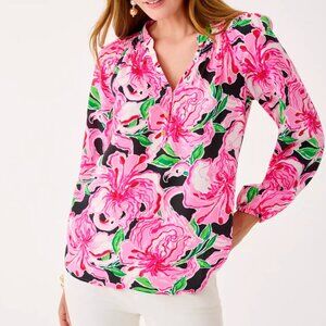 Party All the Time Elsa Silk Top by Lilly Pulitzer